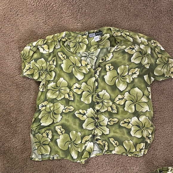 Green Flower Print Set - Picture 3 of 3